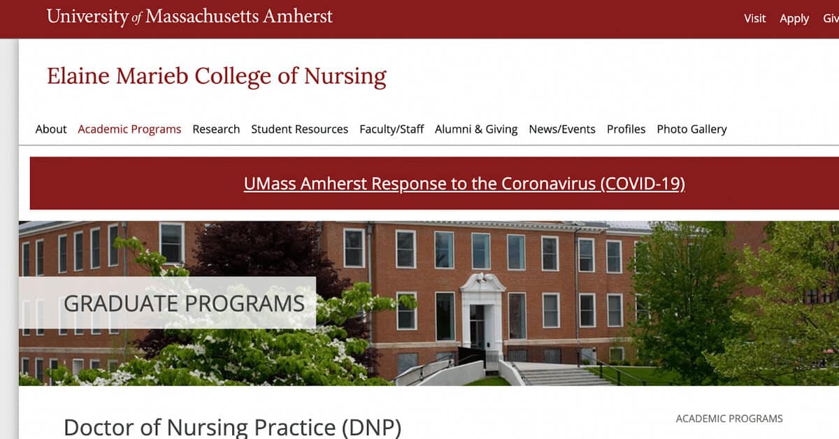 University of Massachusetts – Amherst DNP online