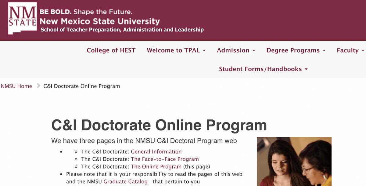 Doctor of Philosophy in Curriculum and Instruction New Mexico State online phd