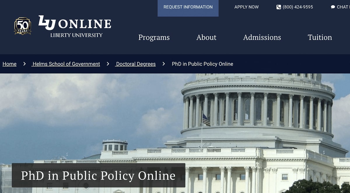 Doctor of Philosophy in Public Policy online