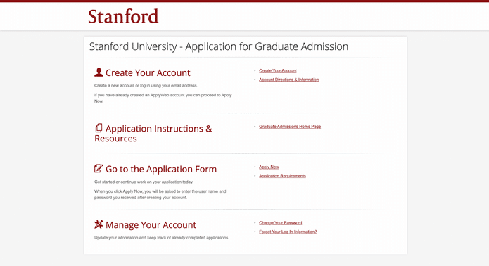 Stanford Graduate Application Process