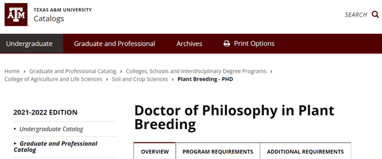  Photo of Texas A & M University’s online degree web page