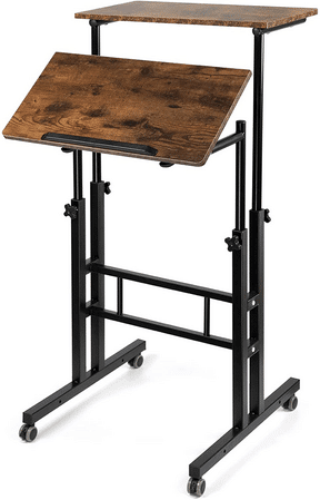 Siducal Mobile Stand Up Desk - Most Affordable Sit-Stand Solution